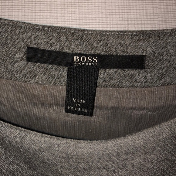 ⛲️HUGO BOSS⛲️MIXED MEDIA GREY SHEATH DRESS⛲️ - Picture 5 of 7